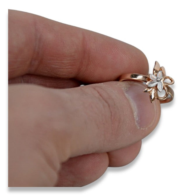 Vintage rose pink 14k 585 gold Vintage ring vrn043