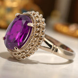 Vintage rose pink 14k gold 585 Amethyst ring vrc068 Vintage