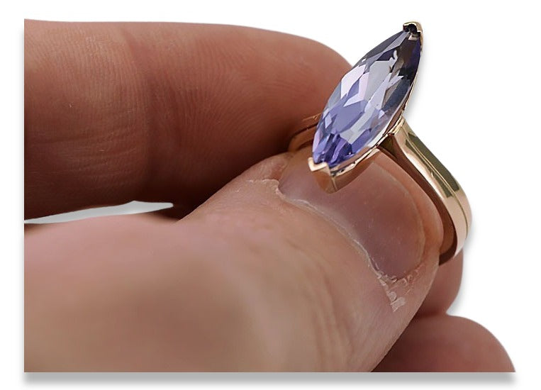 Original Vintage 14K Rose Gold Alexandrite Ring crc010r crc010r-ax