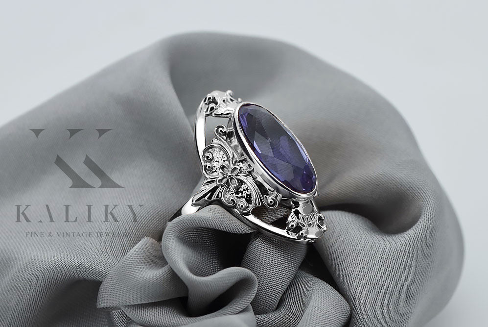 Vintage silver 925 Alexandrite ring vrc014s Vintage vrc014s-ax