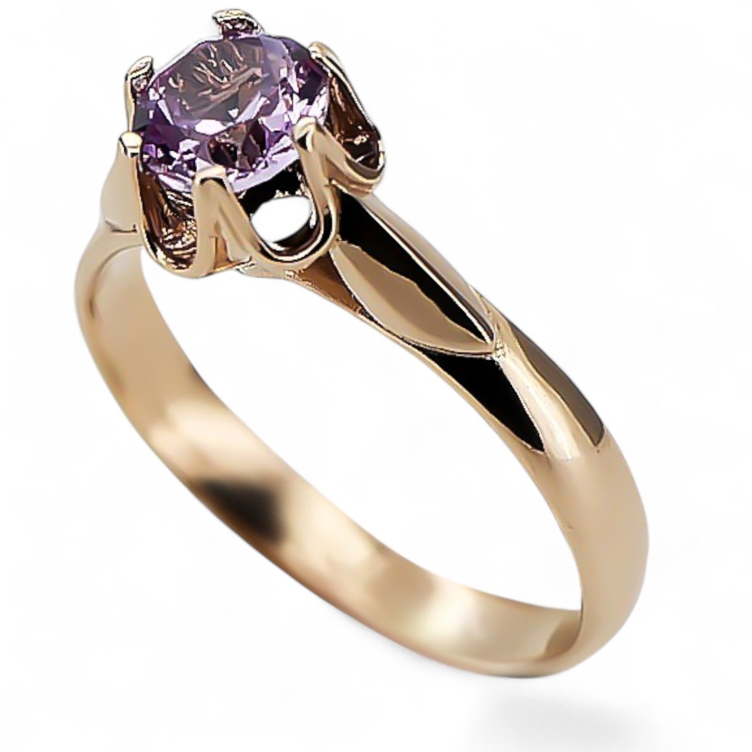 Vintage rose pink 14k gold 585 Alexandrite ring vrc122 Vintage