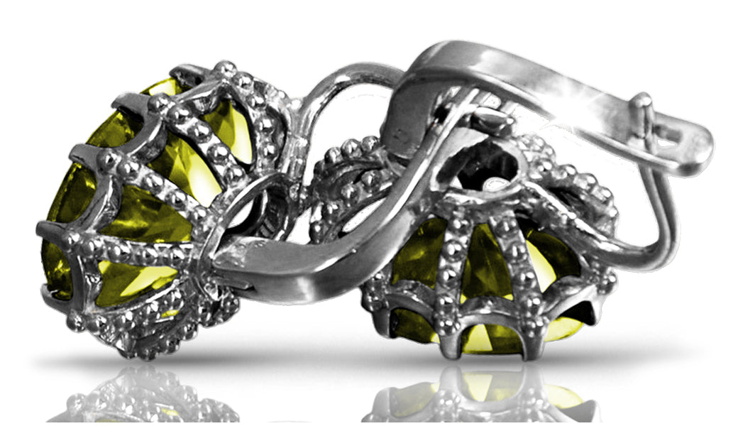 Vintage 925 Silver peridot earrings vec079s Vintage vec079s-yp
