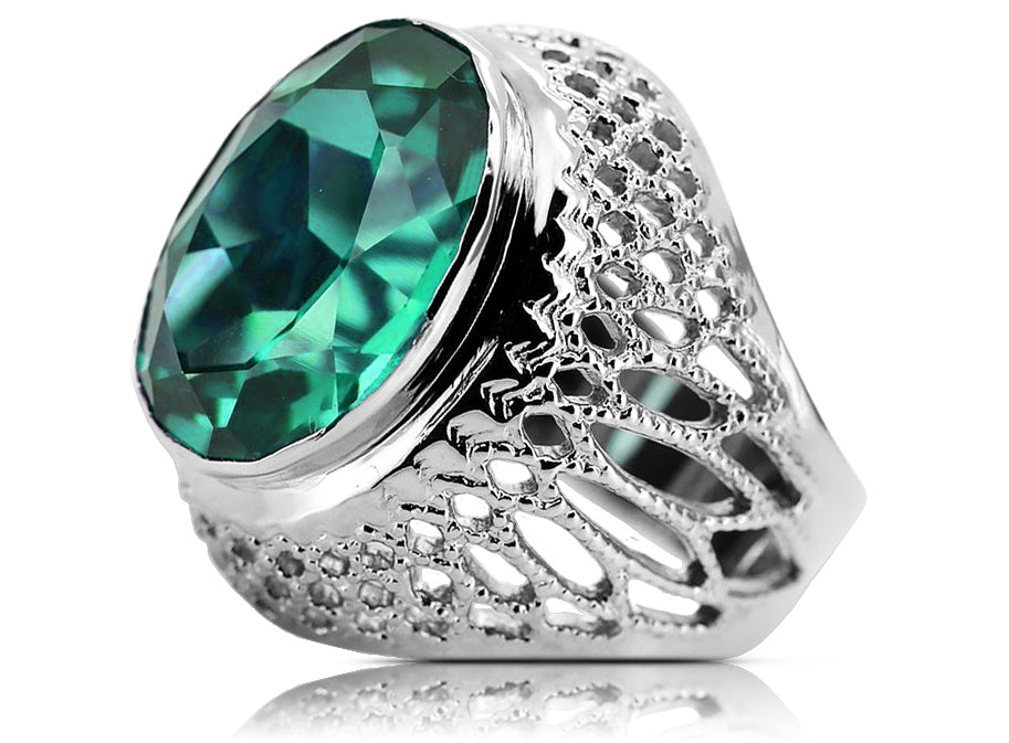 Silver 925 Emerald ring vrc089s Vintage vrc089s-em