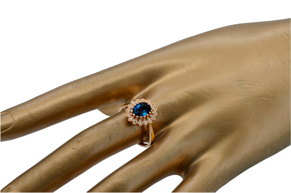 Vintage Ring Sapphire Original Vintage 14K Rose Gold crc012r