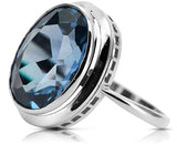 Silver 925 Aquamarine ring vrc285s Vintage Russian Soviet style