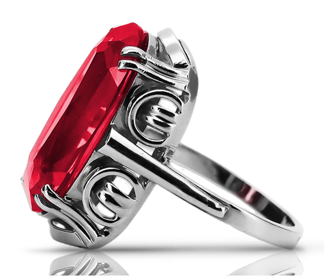 Vintage silver 925 Ruby ring vrc038s Vintage