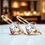 Zircon Original Vintage 14K Rose Gold Earrings Vintage vec142r