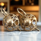 Vintage rose pink gold earrings ven279