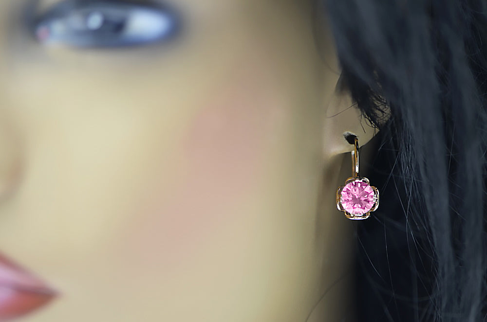 Earrings Amethyst Original Vintage 14K Rose Gold Vintage Jewlery vec029r