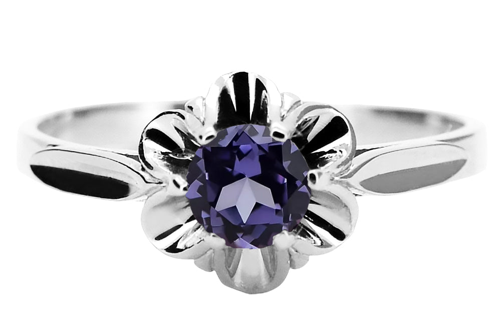 Vintage style Ring Alexandrite Sterling silver 925 vrc004s vrc004s-ax