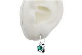 Vintage silver 925 Emerald earrings vec116s Russian Soviet style vec116s-em