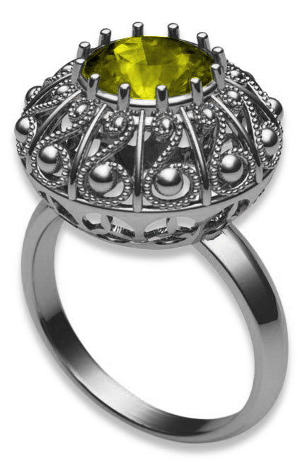 Vintage silver 925 Peridot ring vrc059s Vintage