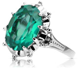 Silver 925 Emerald ring vrc079s Vintage