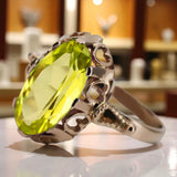 Vintage rose pink 14k gold 585 Peridot ring vrc134 Vintage