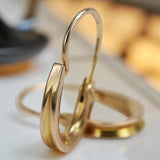 Vintage rose pink 14k 585 gold Vintage Hoops earrings ven095