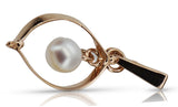 Vintage rose pink 14k 585 gold pearl pendant vppr002