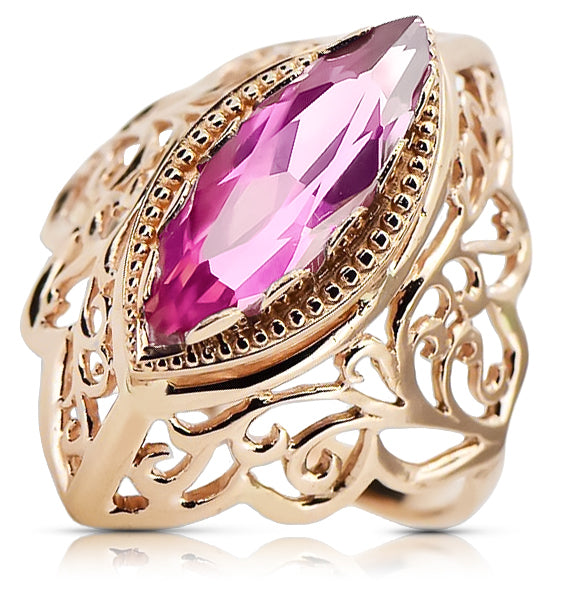 Amethyst Original Vintage 14K Rose Gold Ring Vintage craft vrc017r vrc017r-am