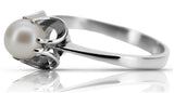 Vintage 925 Silver pearl ring vrpr001s Vintage