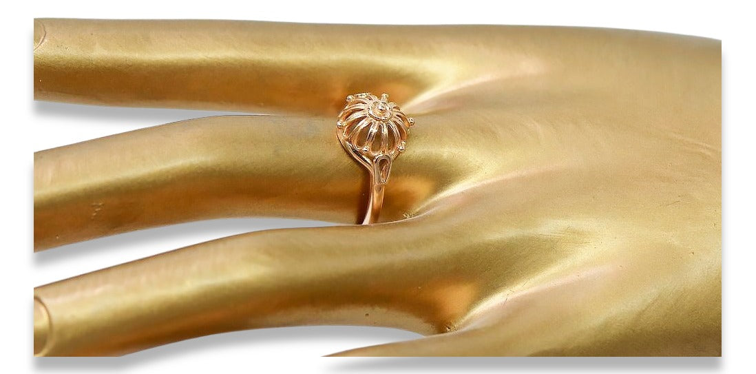 Vintage rose pink 14k 585 gold Vintage ring vrn179