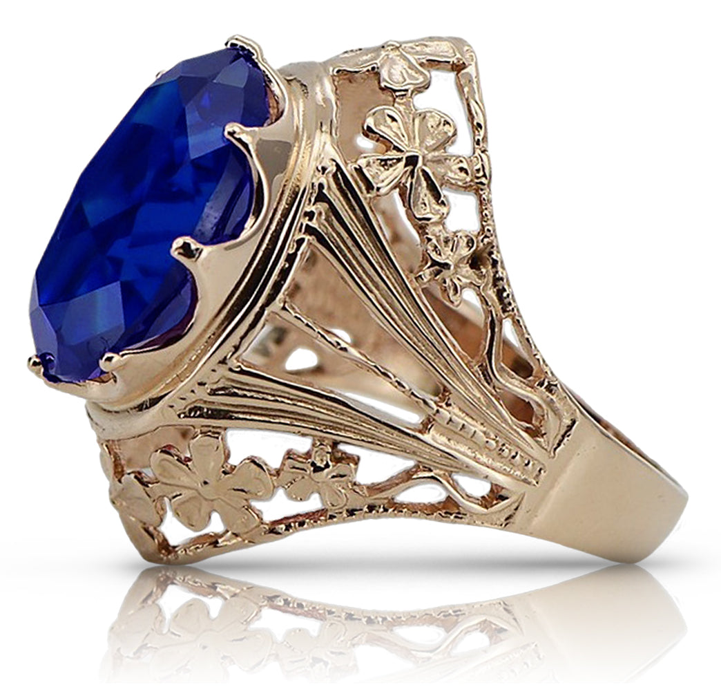 Vintage rose pink 14k gold 585 Sapphire ring vrc031 Vintage vrc031r-sp