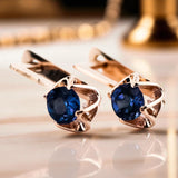 Sapphire Original Vintage 14K Rose Gold Earrings Vintage style vec005r vec005r-sp