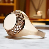 Vintage rose pink 14k 585 gold Vintage ring vrn141