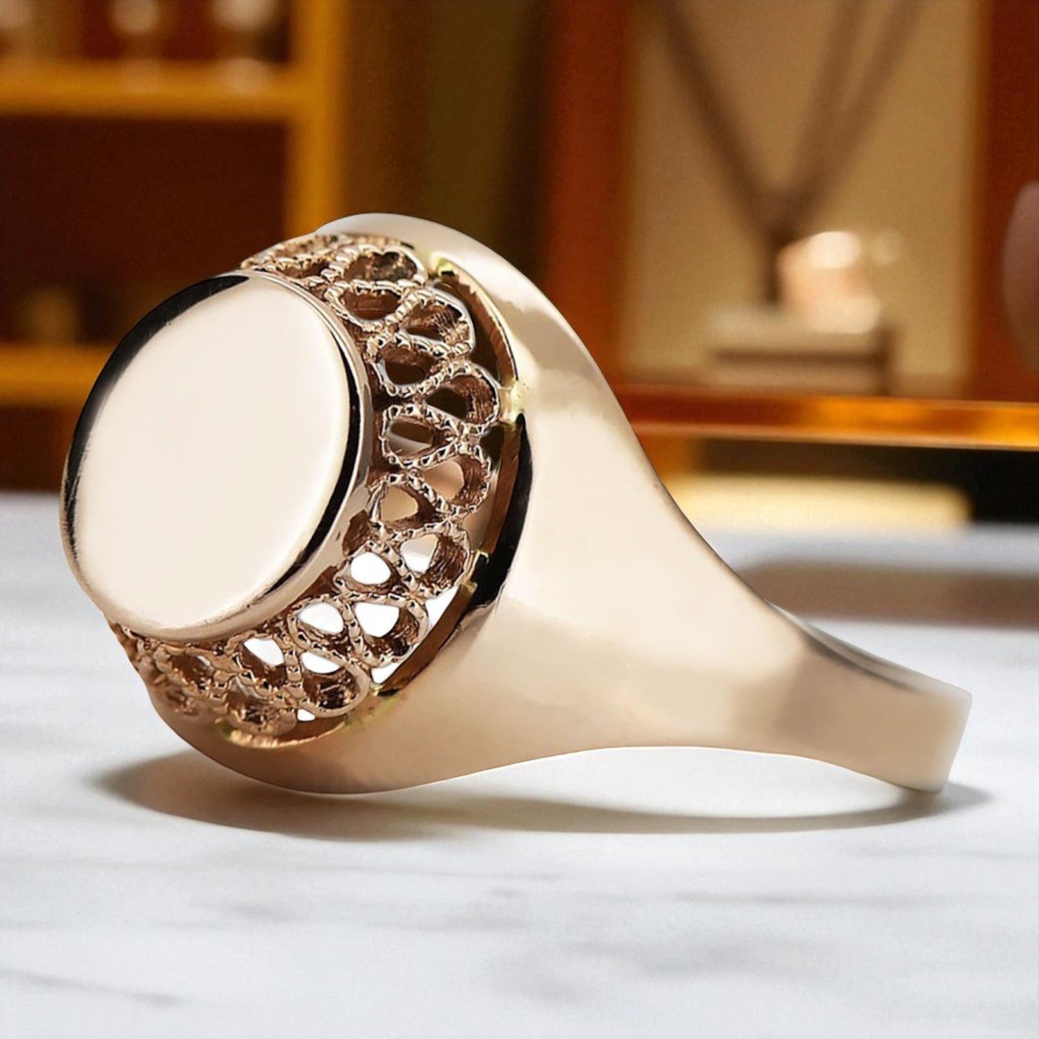 Vintage rose pink 14k 585 gold Vintage ring vrn141