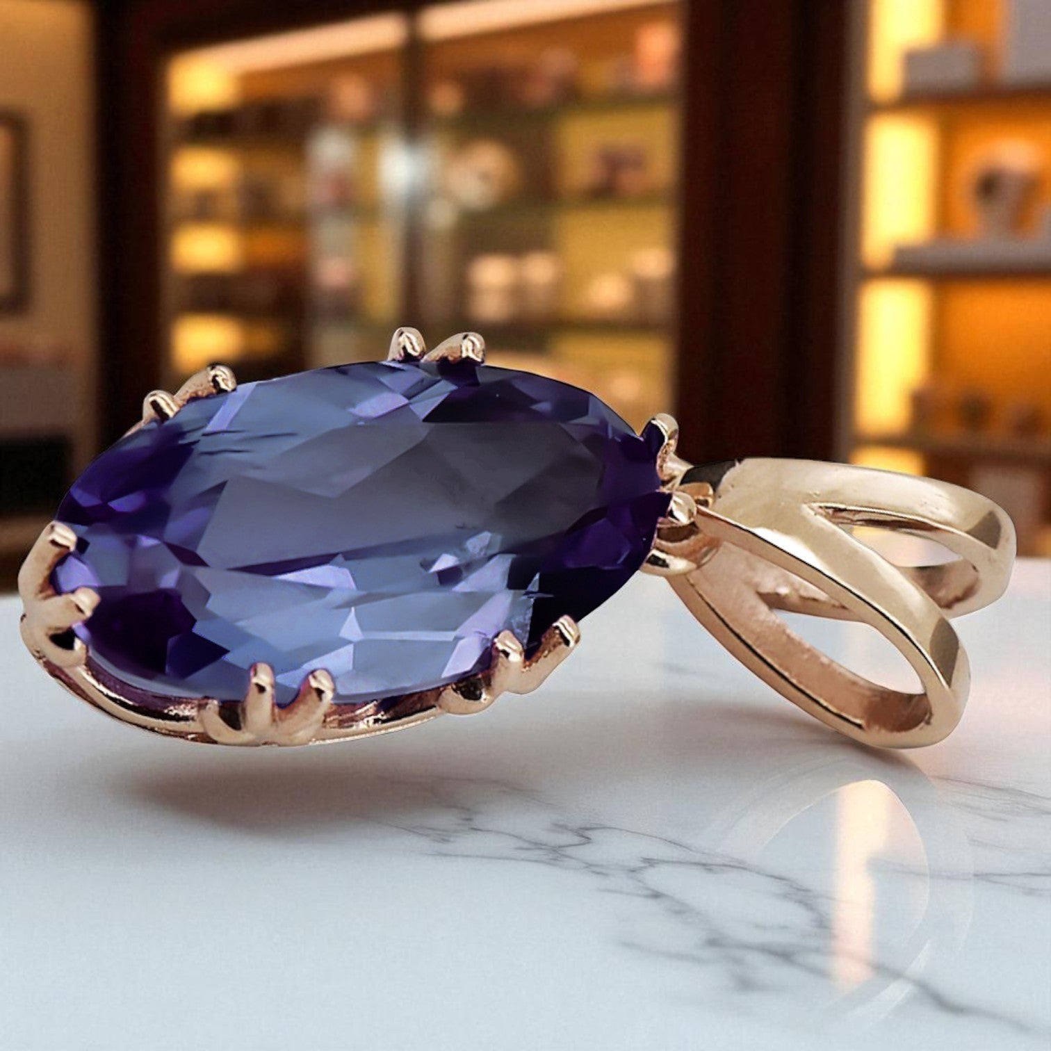 Vintage Pendant Alexandrite Original Vintage 14K Rose Gold vpc019r