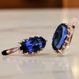 Rose pink 14k 585 gold sapphire earrings vec174 Vintage