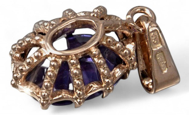 Alexandrite Original Vintage 14K Rose Gold Pendant Vintage craft vpc008r vpc008r-ax