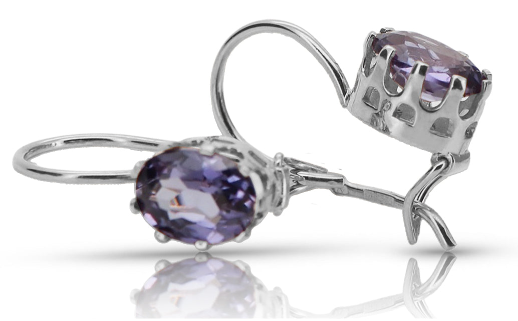 Vintage Vintage 925 Silver Alexandrite earrings vec196s vec196s-ax