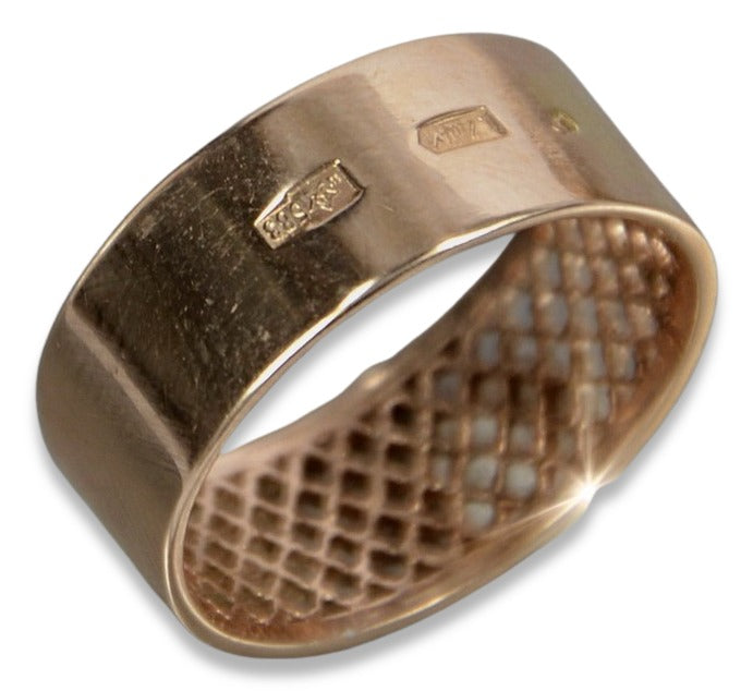 Vintage rose pink 14k 585 gold Vintage band ring vrn206