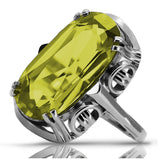 Vintage silver 925 Peridot ring vrc038s Vintage