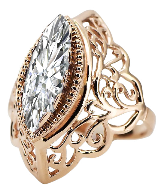Zircon Original Vintage 14K Rose Gold Ring Vintage Jewlery vrc017r vrc017r-zi
