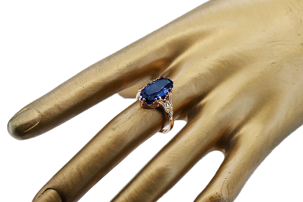 Original Vintage 14K Rose Gold Sapphire Ring Vintage vrc058r vrc058r-sp