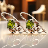 Original Vintage 14K Rose Gold Yellow Peridot Earrings Vintage Jewlery vec035r