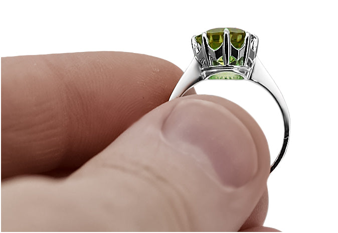 Ring Vintage style Yellow Peridot Sterling silver 925 vrc157s vrc157s-yp