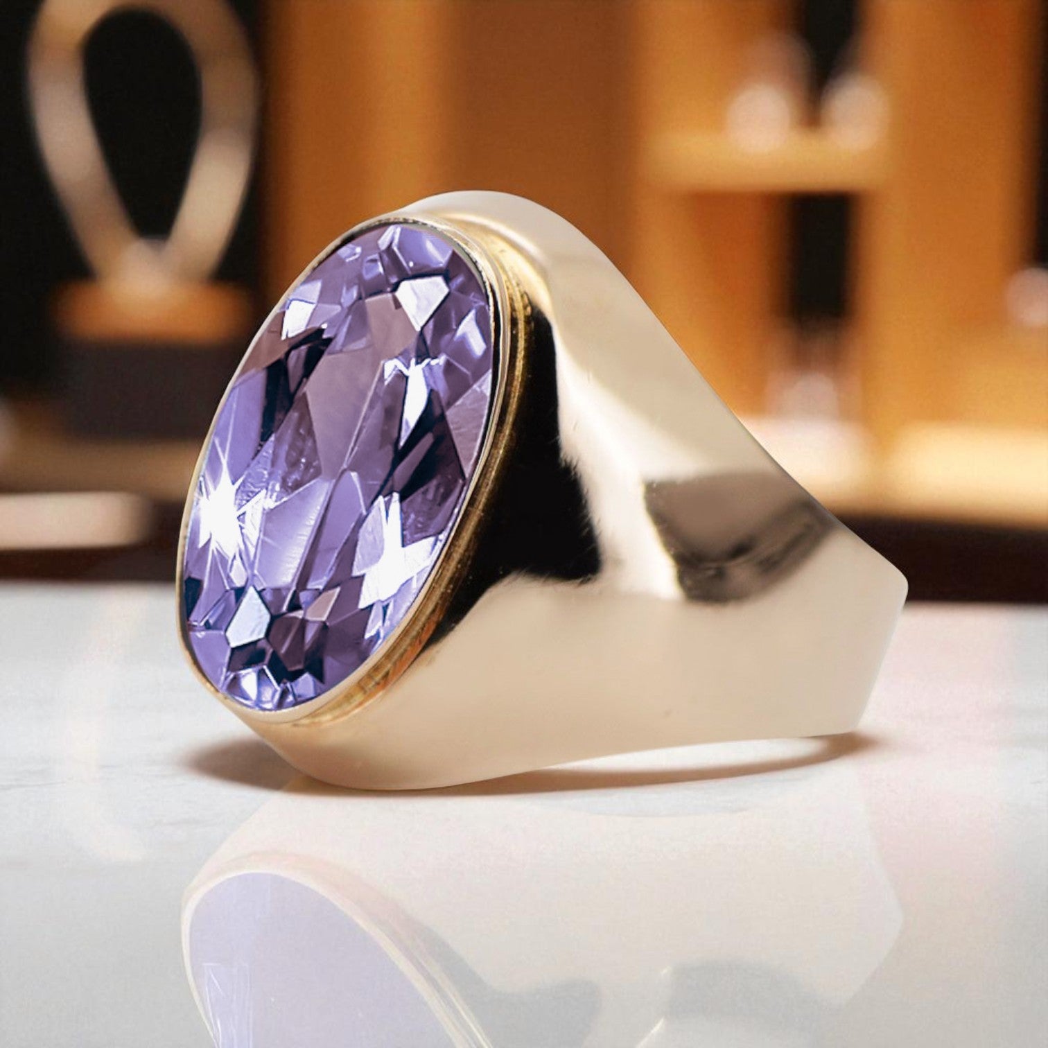 Rose pink 14k gold 585 Alexandrite ring vrc077r Vintage Russian Soviet style