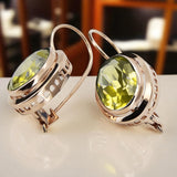 Vintage rose pink 14k 585 gold Peridot earrings vec114