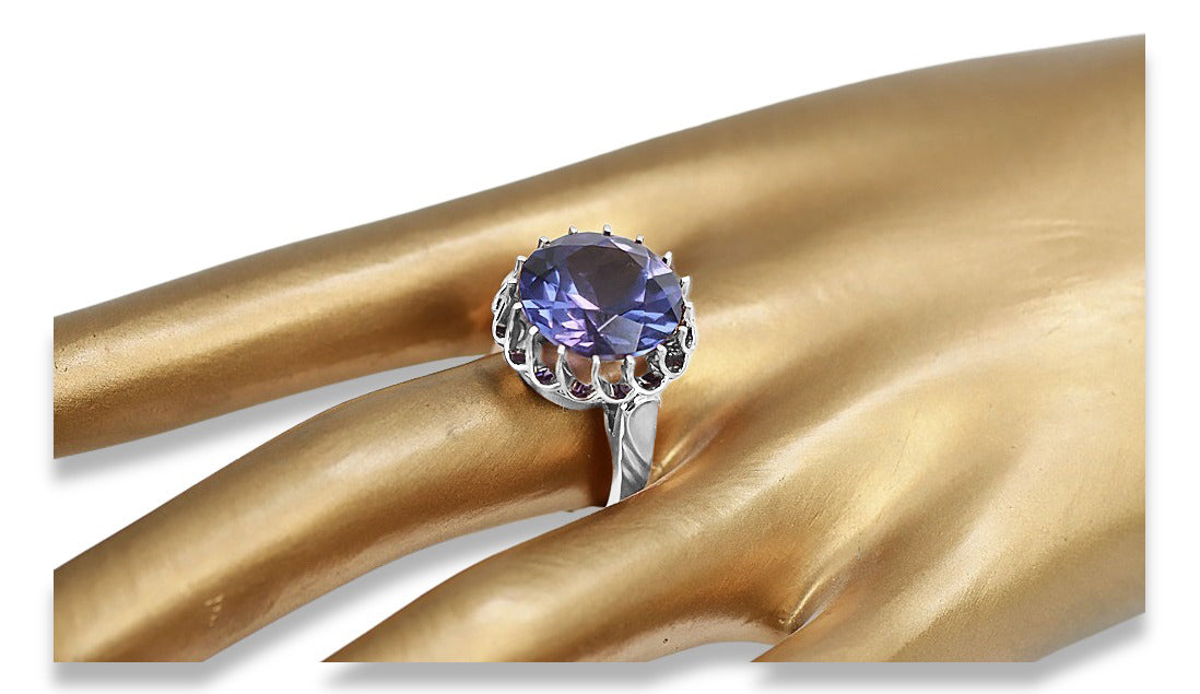 Sterling silver 925 Alexandrite ring Russian Soviet Vintage style vrc035s vrc035s-ax