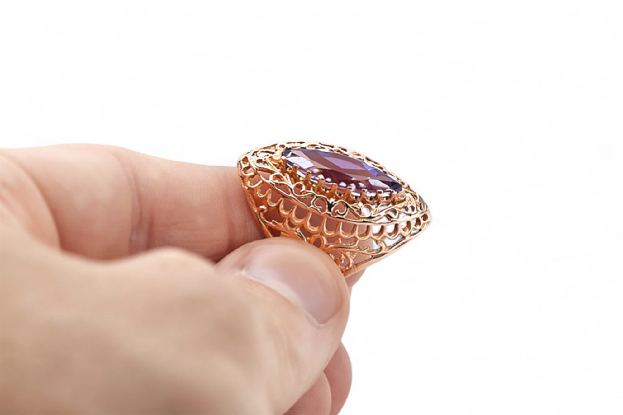 Vintage Ring Alexandrite Original Vintage 14K Rose Gold vrc090r vrc090r-ax