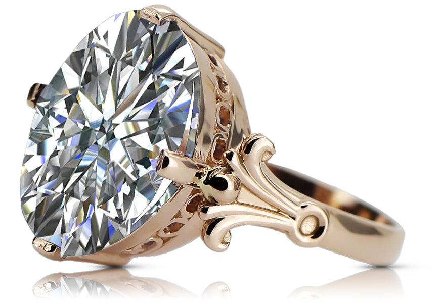 Ring Vintage craft Zircon Original Vintage 14K Rose Gold vrc369r vrc369r-zi