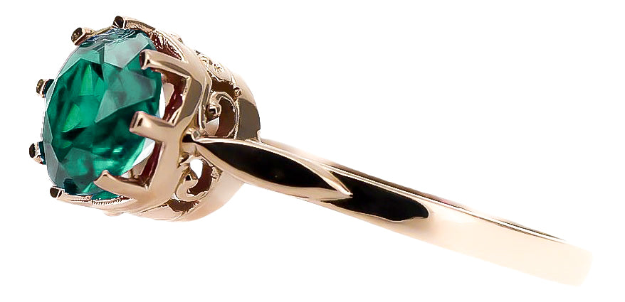 Ring Vintage craft Emerald Original Vintage 14K Rose Gold vrc366r vrc366r-em
