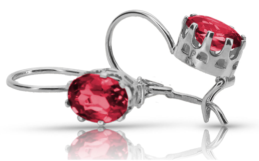 Vintage Vintage 925 Silver Ruby earrings vec196s vec196s-rb