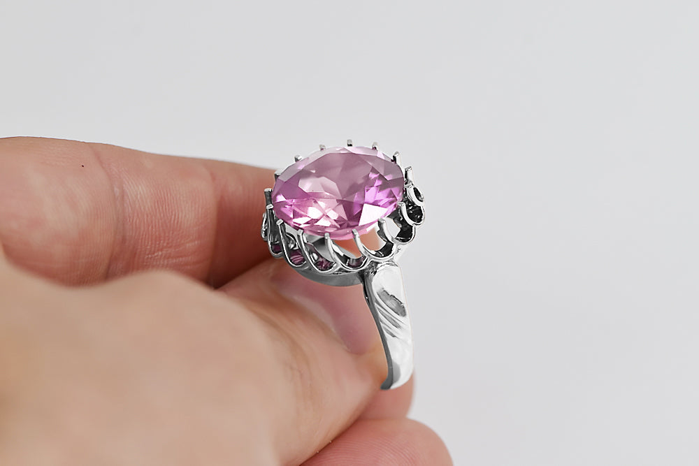 Sterling silver 925 Amethyst Ring Vintage style vrc035s vrc035s-am