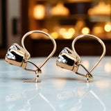 Original Vintage 14K Rose Gold Zircon Earrings Vintage vec056r vec056r-zi