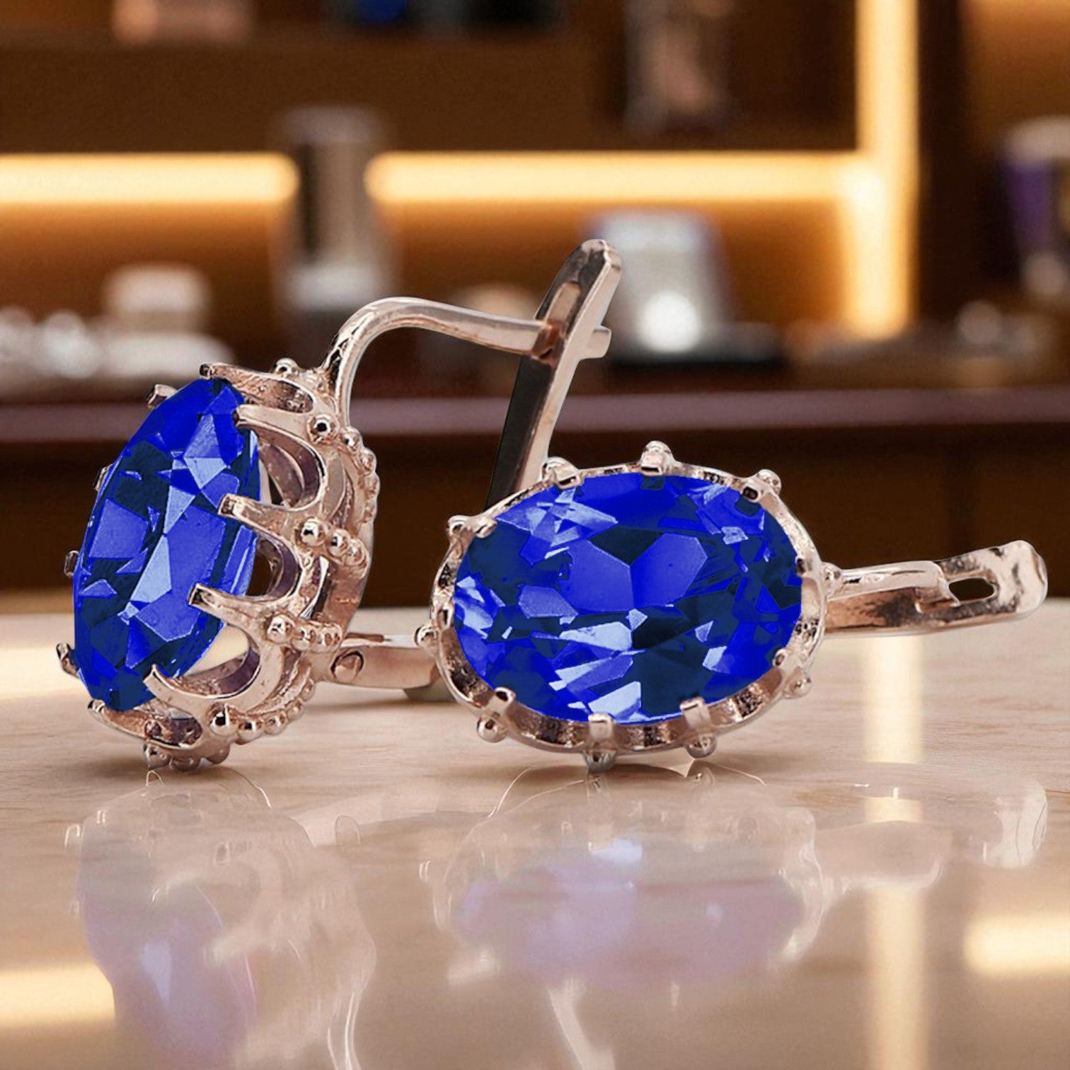 Vintage rose pink 14k 585 gold alexandrite sapphire vec079 Vintage vec079r-sp