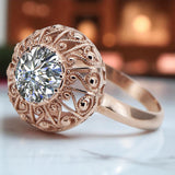 Ring Zircon Original Vintage 14K Rose Gold vrc059r