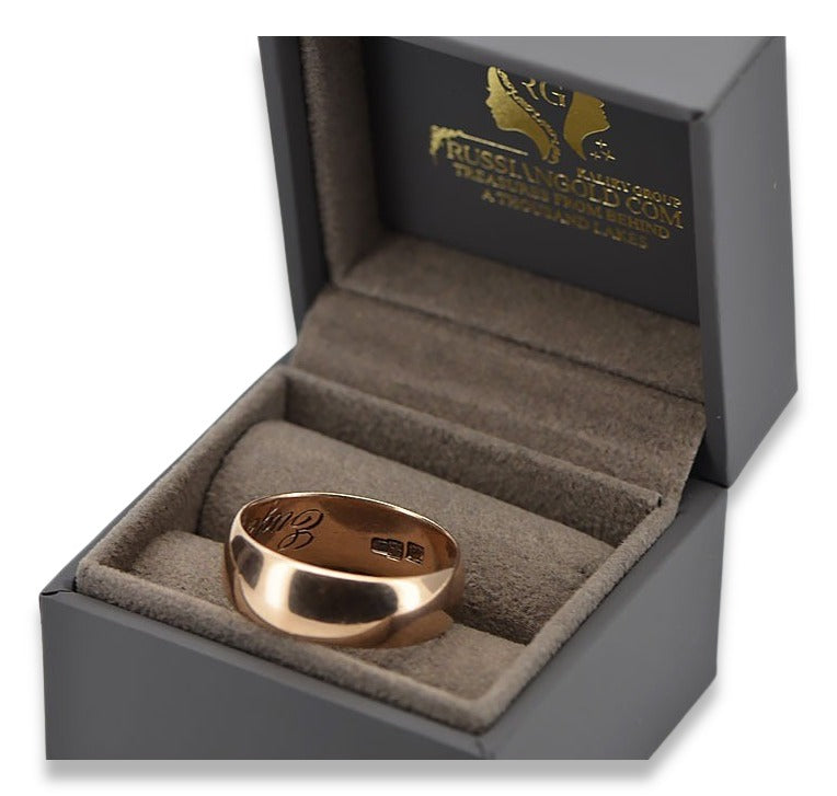 Pink rose 14k (56) gold Vintage wedding ring band vwr005 Antique Imperial Russia