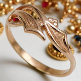 Vintage rose pink 14k 585 gold Vintage ring vrn049